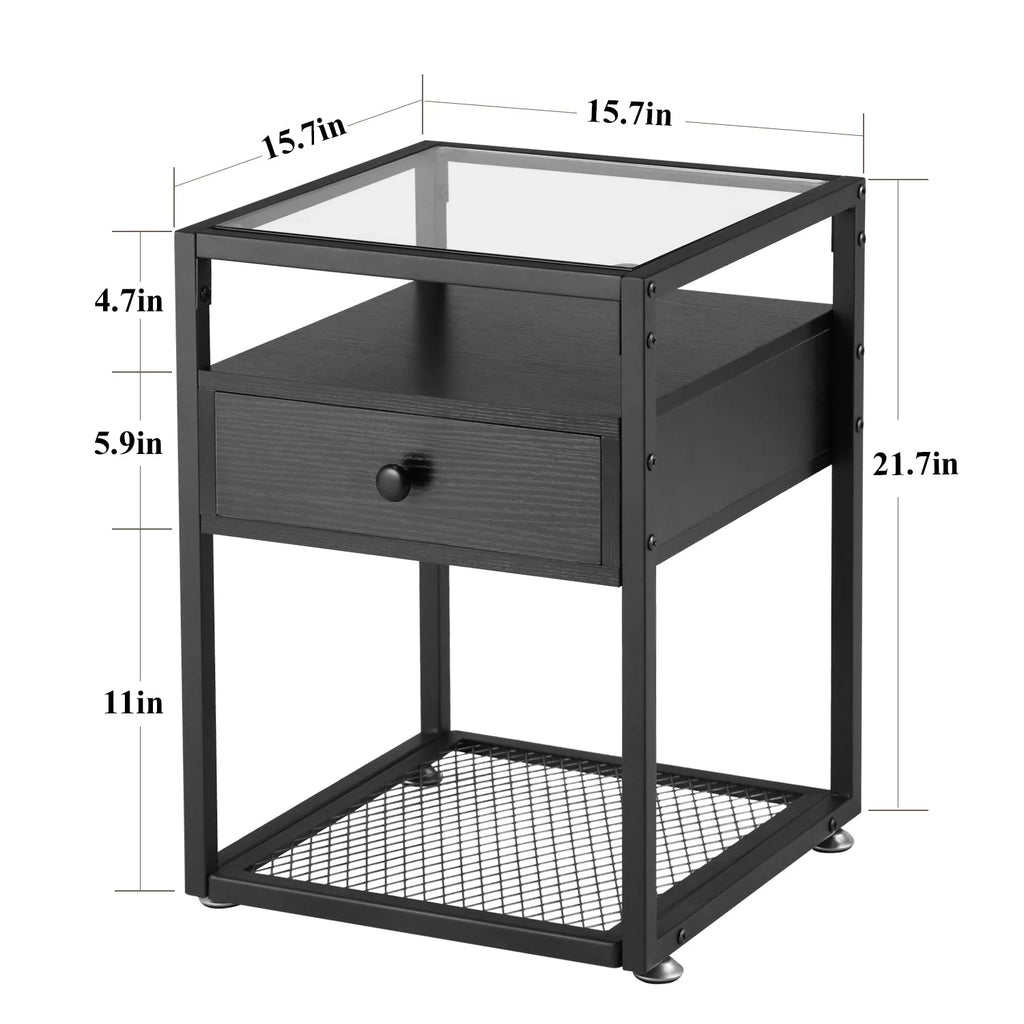 Black 3 Piece Coffee Table and End Table Set O747819