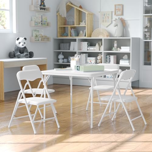 Kids 3-Piece Folding Square Table and Chairs Set N123