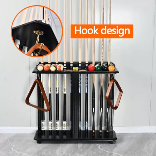 Freestanding Pool Cue Stand Rack Holds 10 Sticks Black Y535433