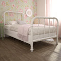 White Twin Metal Bed Frame with Headboard E34027