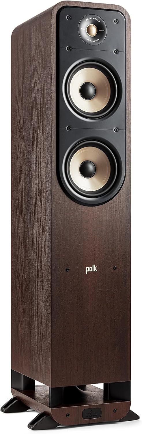 Walnut Tower Speaker with 1" Tweeter & 2 6.5" Woofers S240