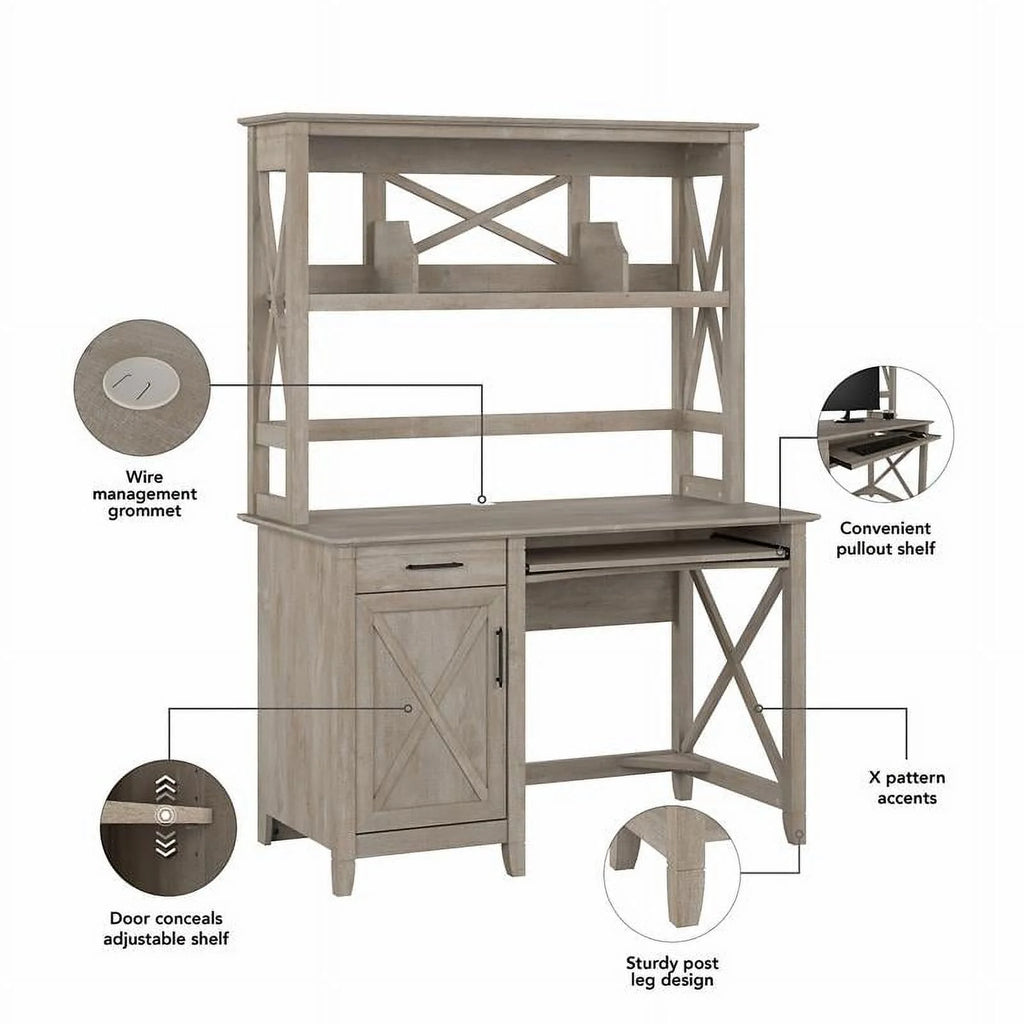 Small Computer Desk with Hutch V549016