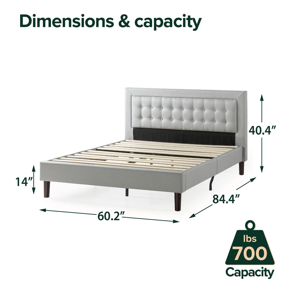 Queen Upholstered Platform Bed Frame E730656