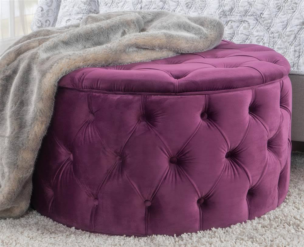 Fuchsia Round Ottoman N828