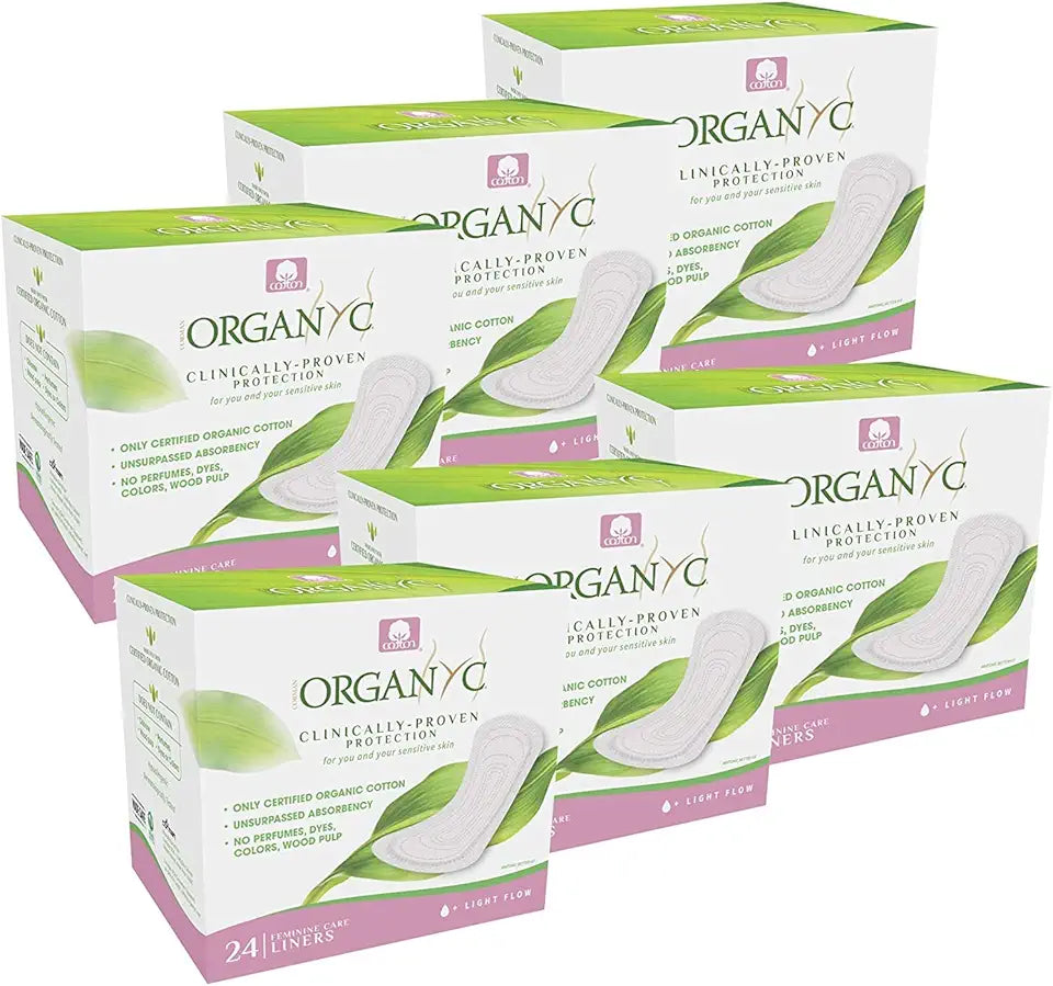 100% Certified Organic Cotton Folded Panty Liner, Light Flow 144 Count M5590