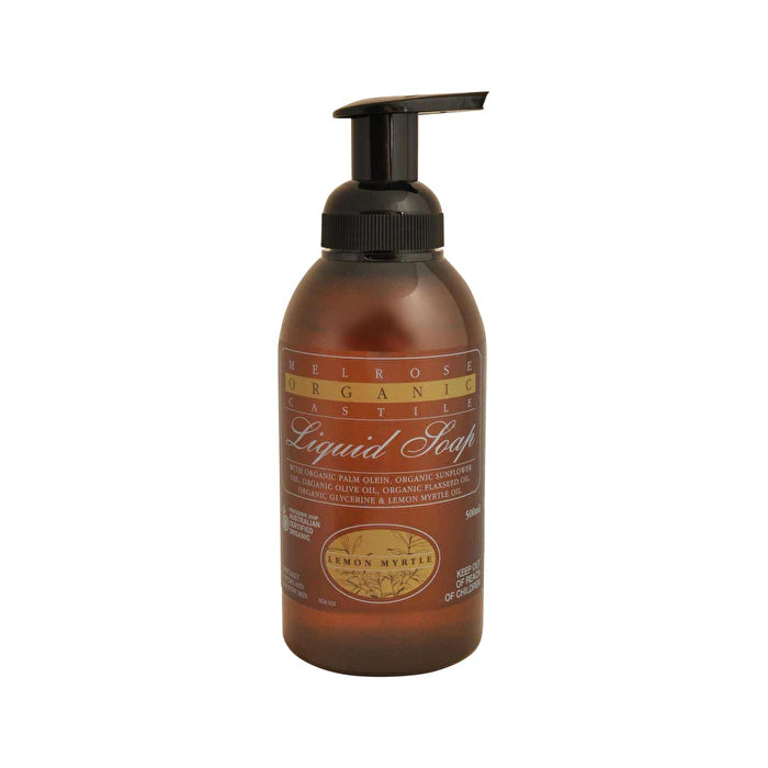 Organic Castile Liquid Soap Lemon Myrtle Pump 500ml Q3814