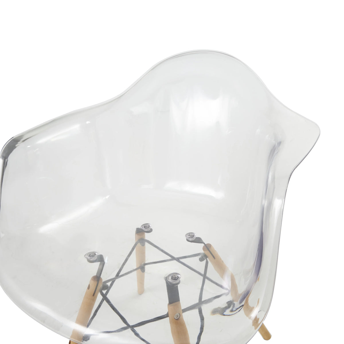 Clear Acrylic Lounge Chair with Wood Legs O295
