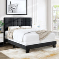 Queen Size Grey Upholstered Panel Bed Frame W105200