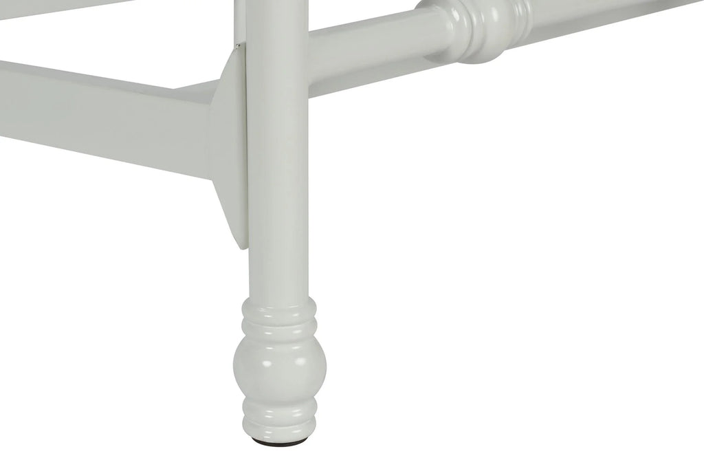 White Twin Metal Bed Frame with Headboard E34027