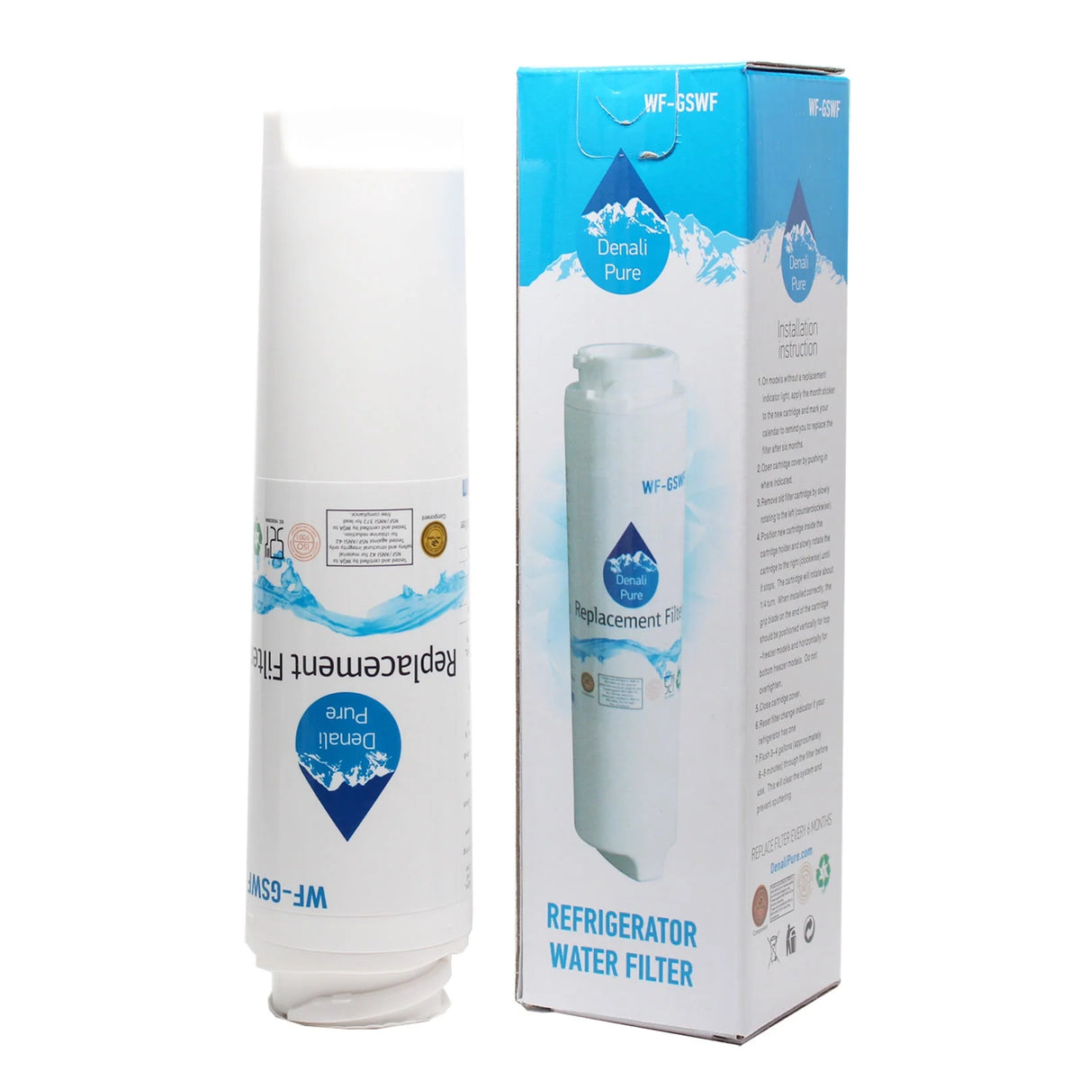 6-Pack Replacement Water Filter Cartridge for Refrigerator Q180