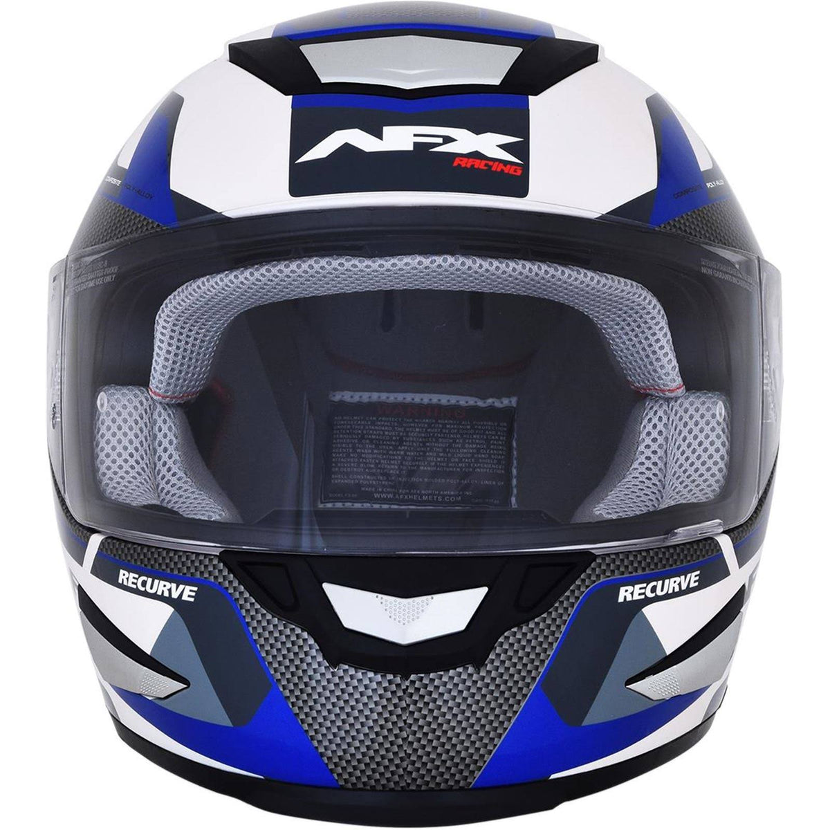 Pearl White/Blue Recurve Helmet A2606