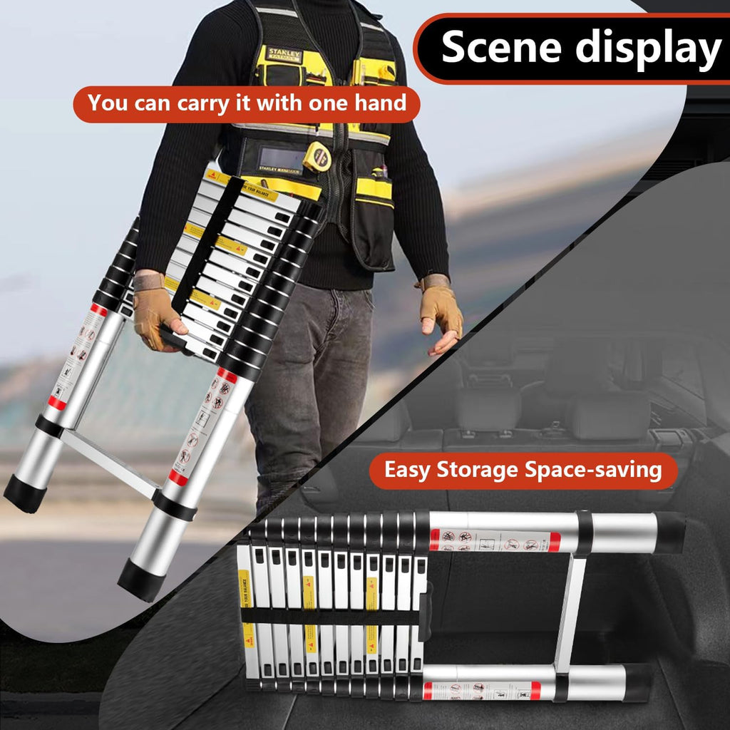 8.5 Ft Compact Aluminum Telescoping Ladder V8041