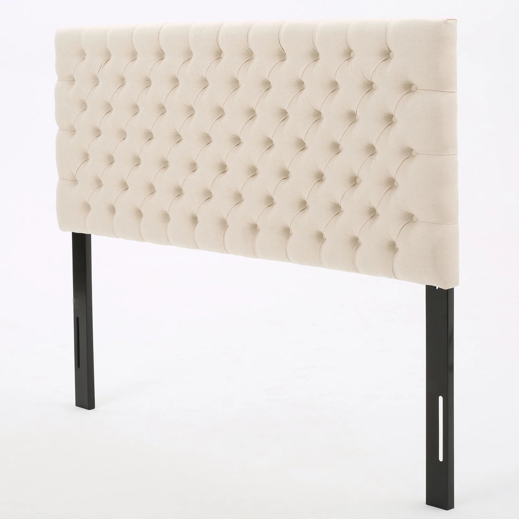 Beige Fabric Queen Full Headboard T53678