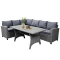PE Rattan Wicker Sectional Sofa Set with Table T544
