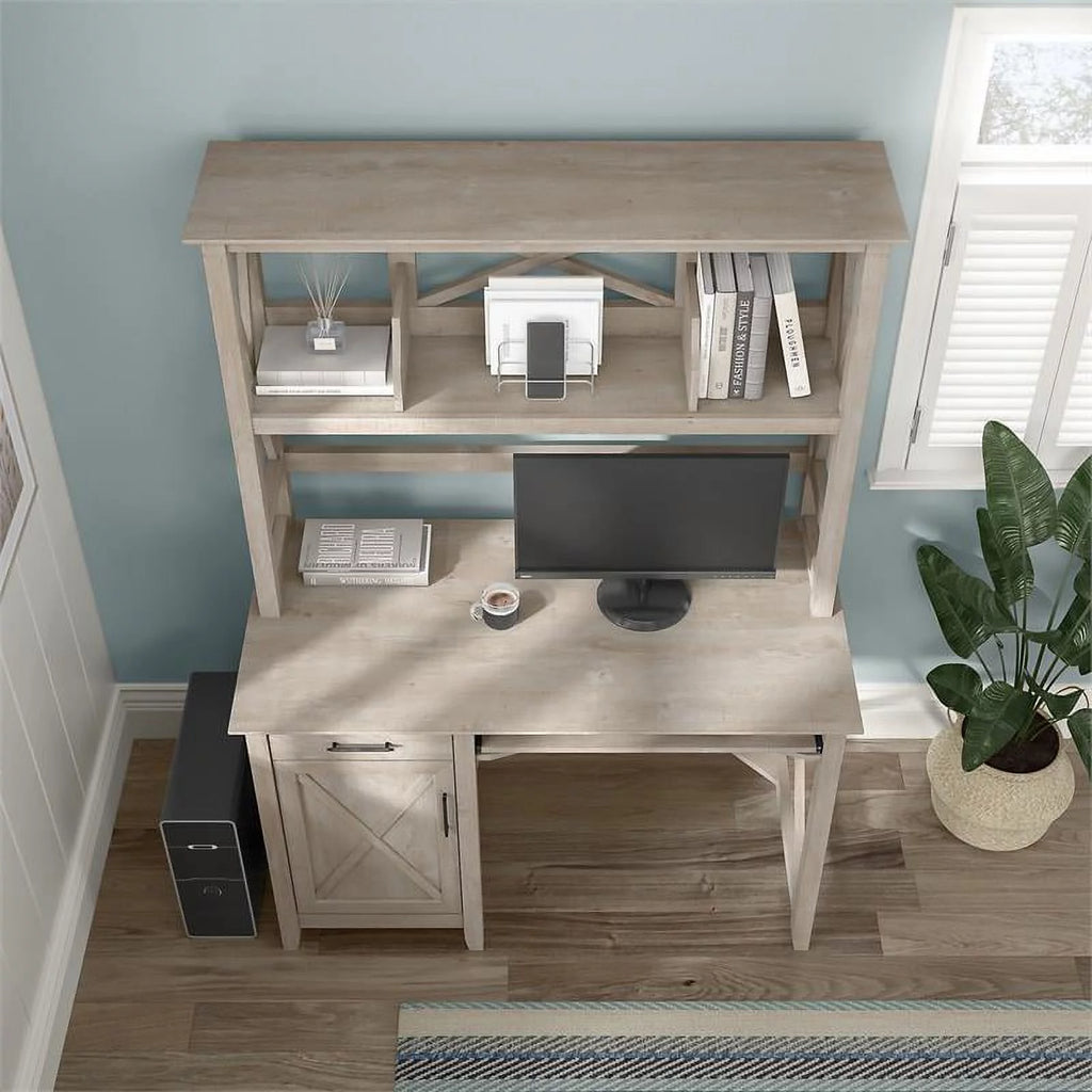 Small Computer Desk with Hutch V549016