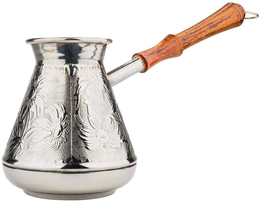 400 ml Thick Solid Copper Coffee Pot with Wooden Handle W925