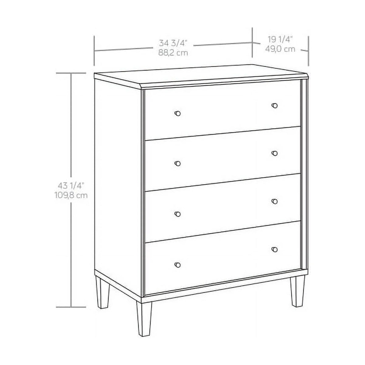 Engineered Wood 4 Drawer Chest in Grand Walnut Q87310