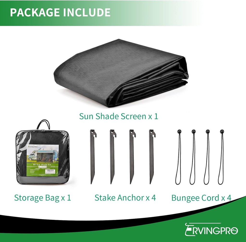 RV Awning Shade Screen Kit 8'x15'3 Pack of 2 K914