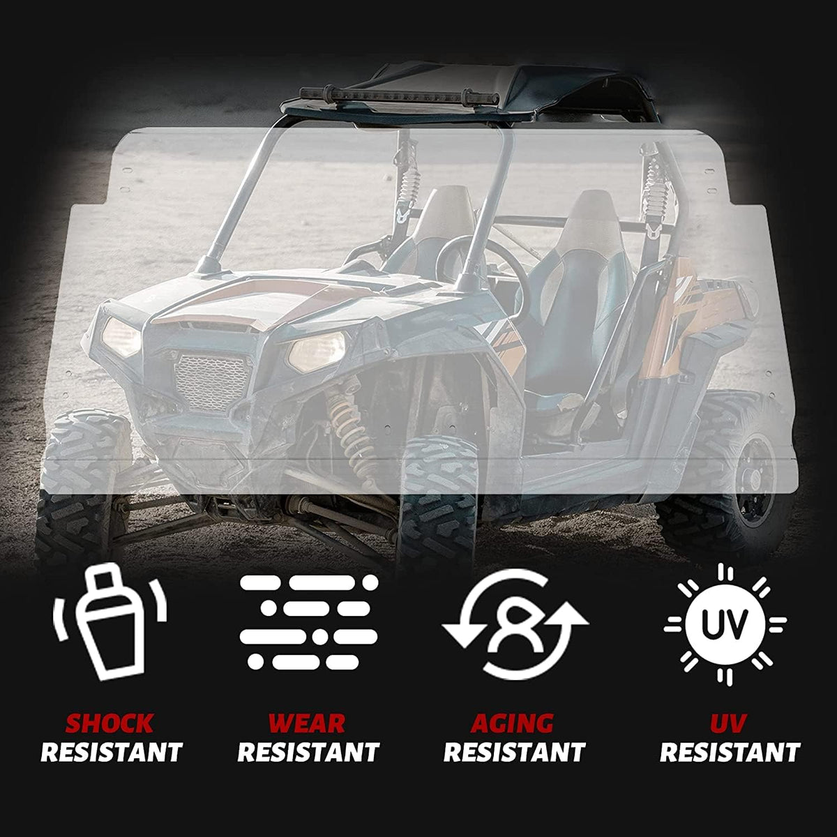 Scratch Resistant Clear Flip Windscreen B46684