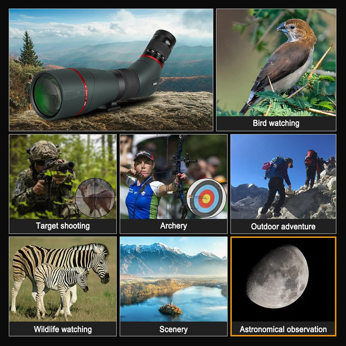 20-60x85mm ED Spotting Scope with Smartphone Adapter A8292