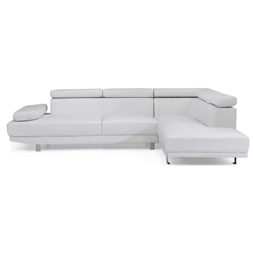 White Faux Leather Sectional Z748