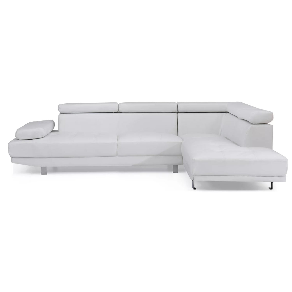 White Faux Leather Sectional Z748