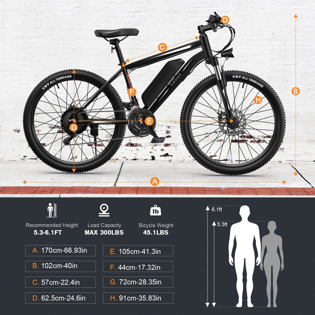 Electric Bike 26 350W 36V 374.4WH Shimano 21 Speed P730