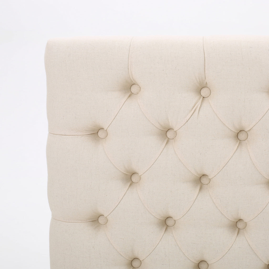Beige Fabric Queen Full Headboard T53678