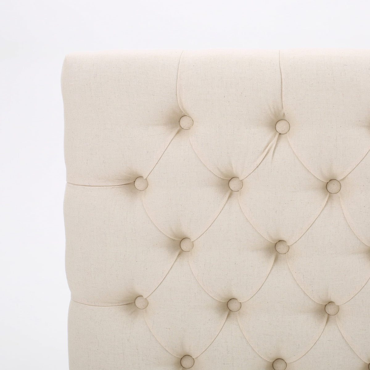 Beige Fabric Queen Full Headboard T53678