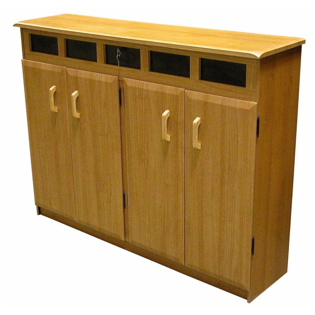 Top Load Media Cabinet Oak/Black C44318