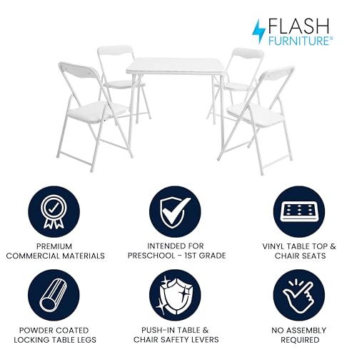 Kids 3-Piece Folding Square Table and Chairs Set N123