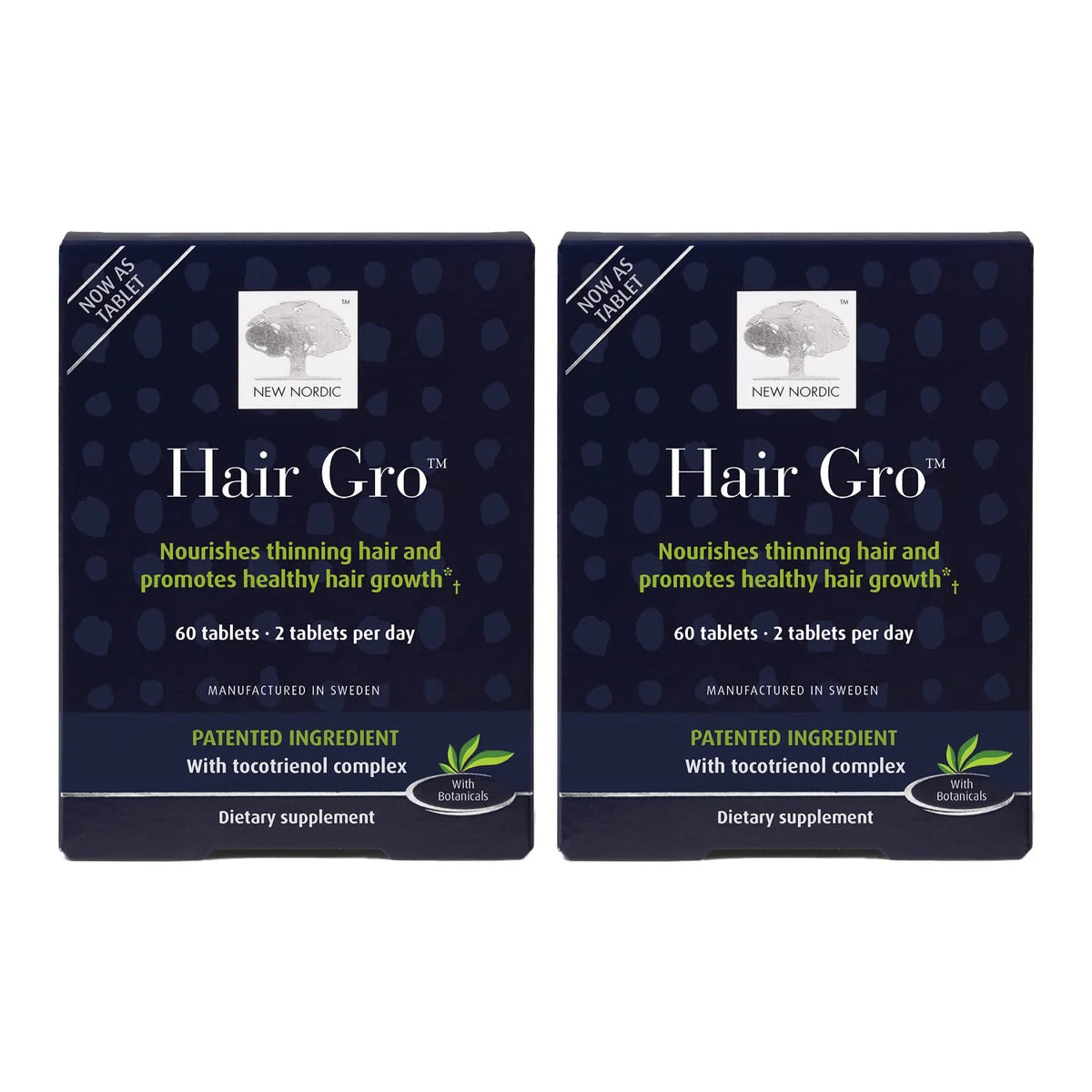 Biotin & Palm Fruit Extract Hair Growth Supplement Tablets 60 Count Pack of 2 W192595