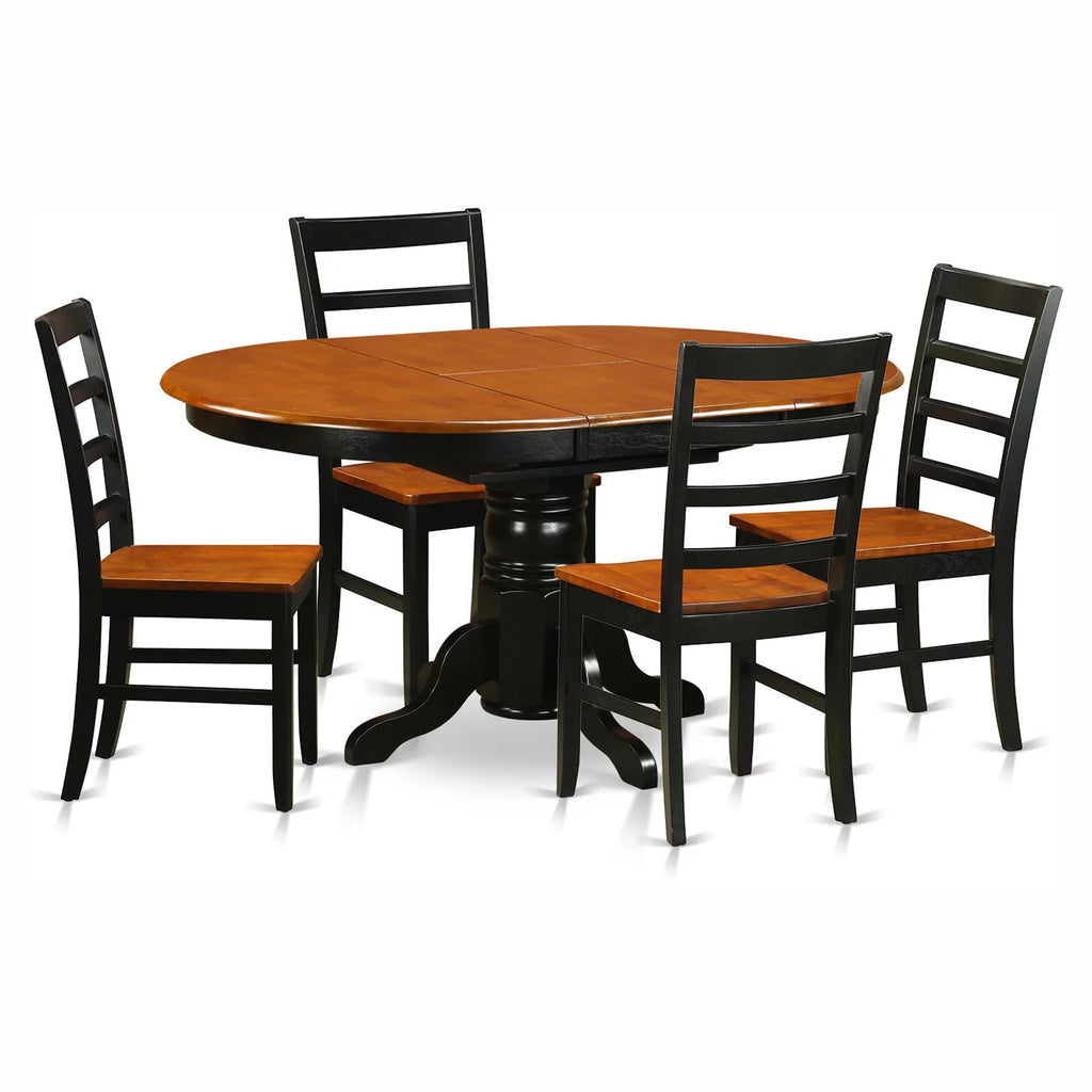 5 Piece Pedestal Oval Dining Table Set C43672