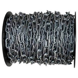 Plastic Chain Barrier on A Reel, 2x22x125&L, Silver R825