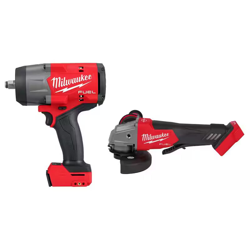 18V Lithium-Ion Brushless Cordless 1/2 in. Impact Wrench with Friction Ring and Brushless Grinder R616129