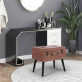 Brown Velvet Tufted Rectangle Storage Ottoman X26400