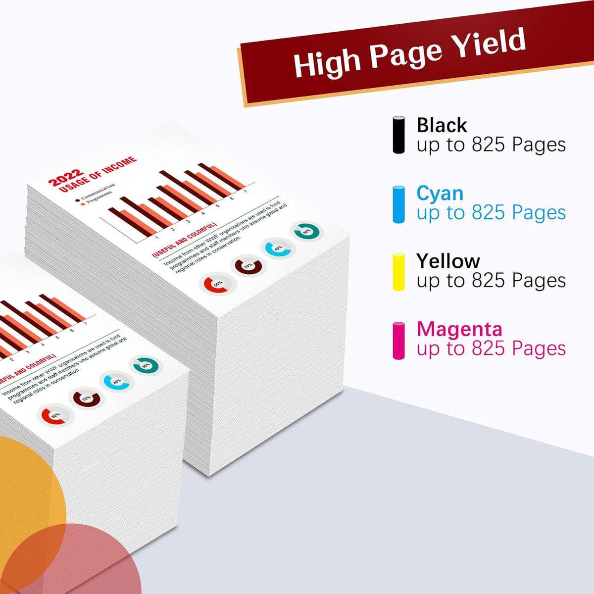 Compatible Ink Cartridges Combo Pack for HP OfficeJet Pro Printers (Black Cyan Magenta Yellow, 4 Pack) H59810