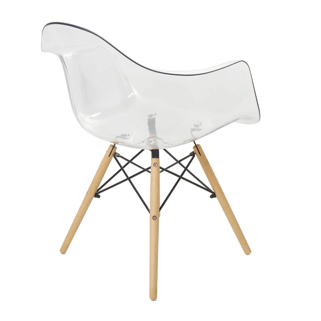 Clear Acrylic Lounge Chair with Wood Legs O295
