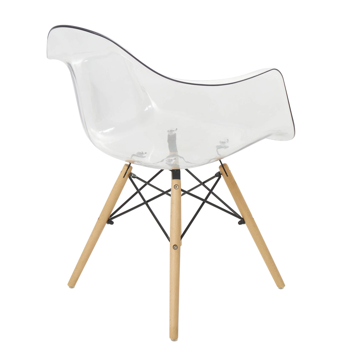 Clear Acrylic Lounge Chair with Wood Legs O295