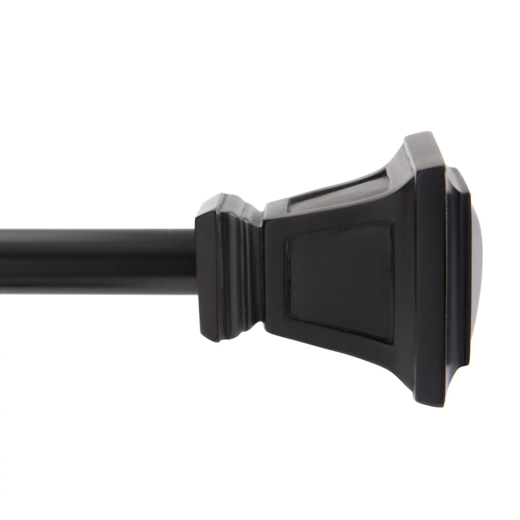 5/8" Decorative Window Curtain Rod, 90-130", Matte Black N367