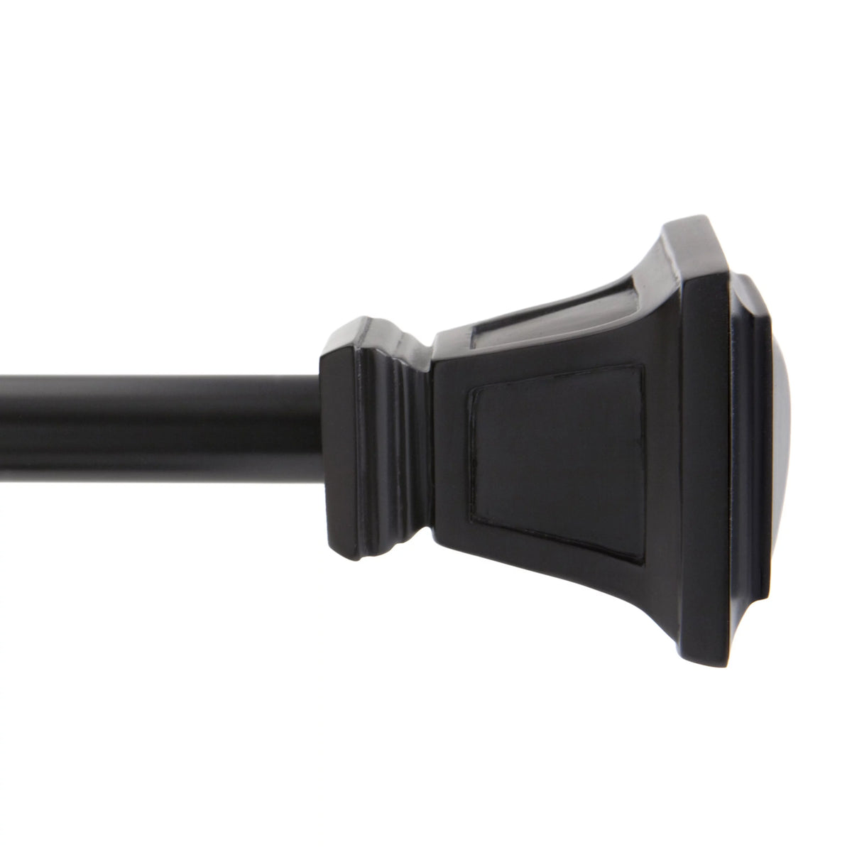 5/8" Decorative Window Curtain Rod, 90-130", Matte Black N367