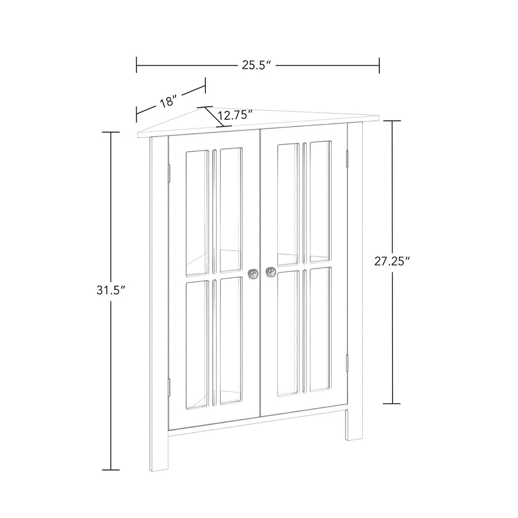 White Two Door Corner Cabinet V31505