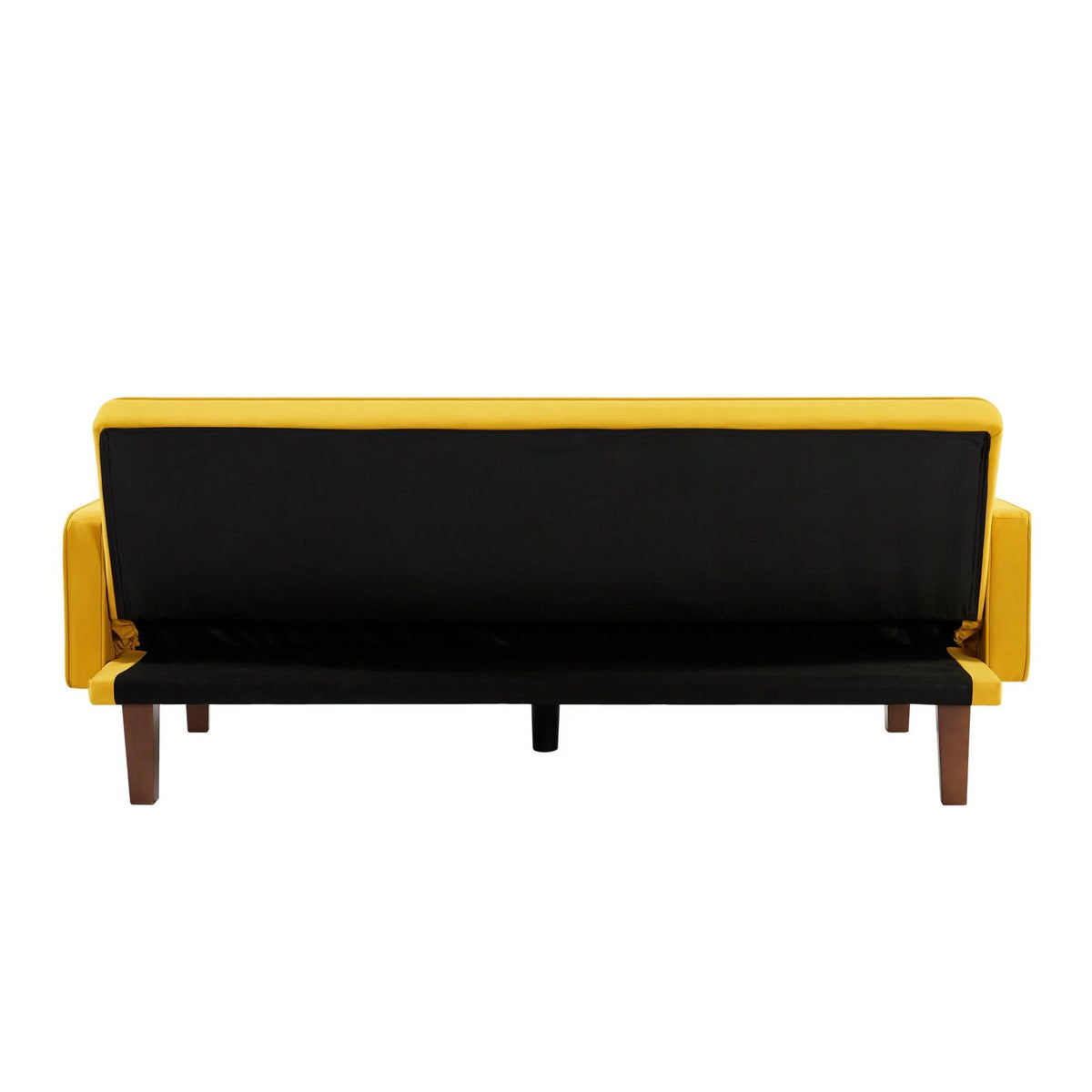 Yellow Linen Convertible Sleeper Sofa with Removable Armrests H7318