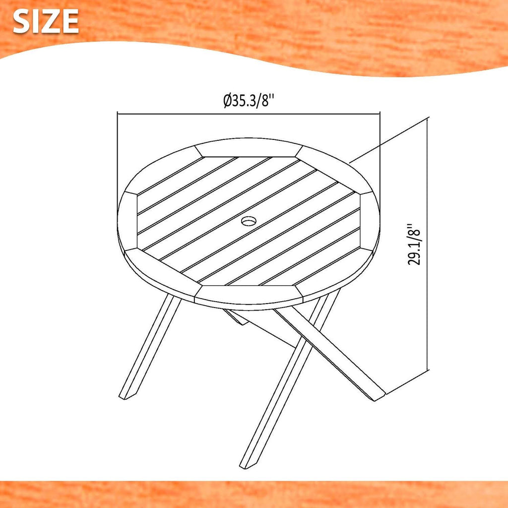 3-Piece Eucalyptus Wood Patio Dining Set H404