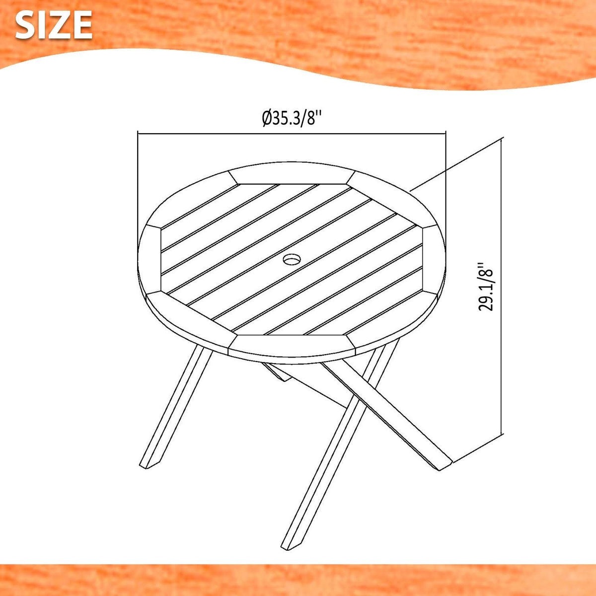 3-Piece Eucalyptus Wood Patio Dining Set H404