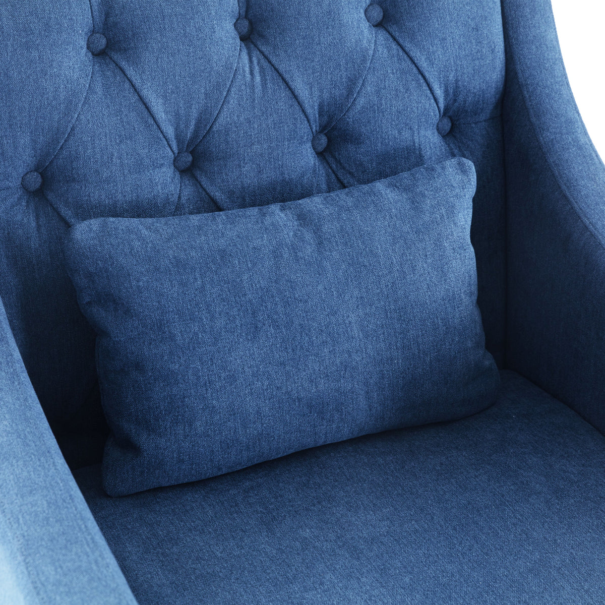 Blue Upholstered Accent Chair with Ottoman R119