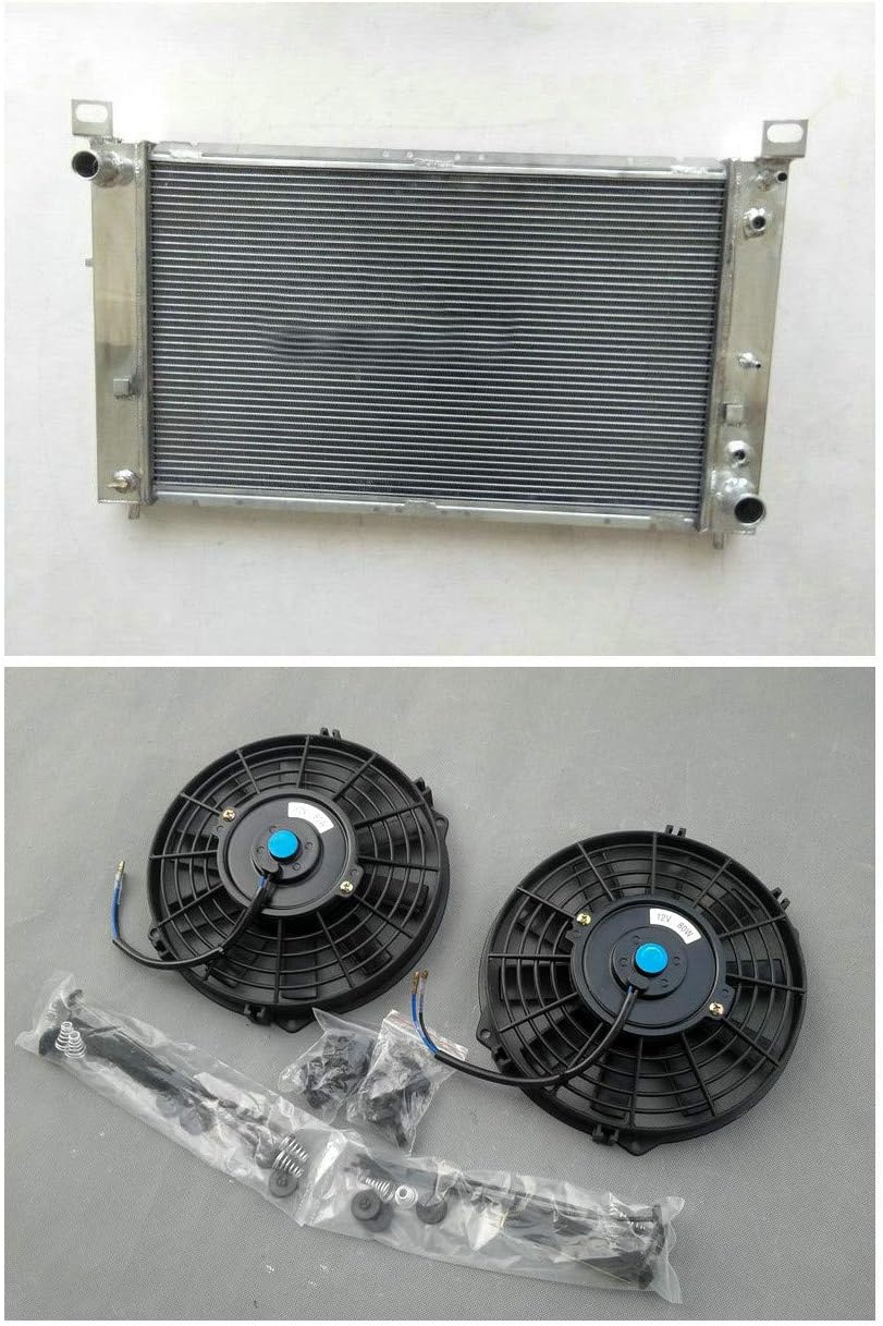 Aluminum Radiator with Fans for Chevy Silverado Suburban Tahoe Yukon 4.8 5.3 V8 1999-2006 N846