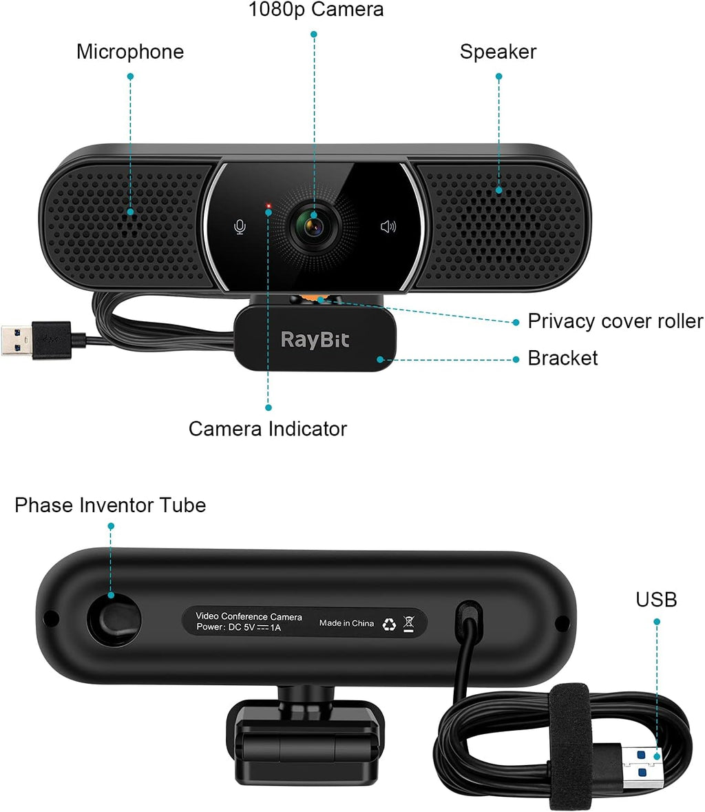 2 Pack Webcam with Microphone and Speaker Z38831