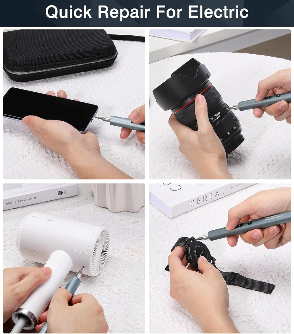 Mini Electric Screwdriver 62 In 1 Magnetic Screwdriver Kit with 48PCs Bits, Gray H57204