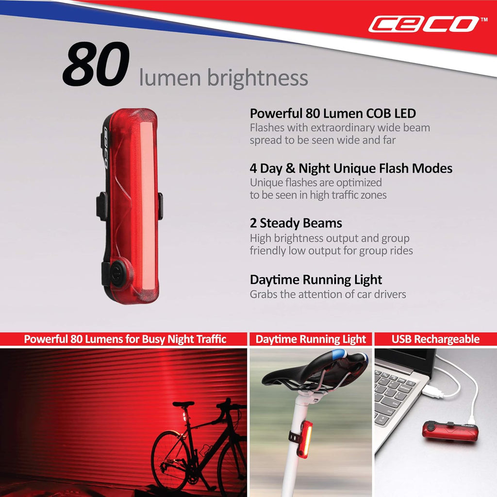 USB Rechargeable Bike Light Set, Pack of 2 G60502